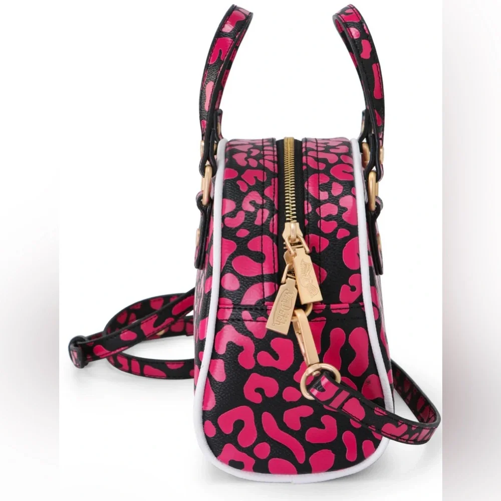 VON DUTCH HOT‑PINK CHEETAH BOWLING BAG NWT - Picture 3 of 7